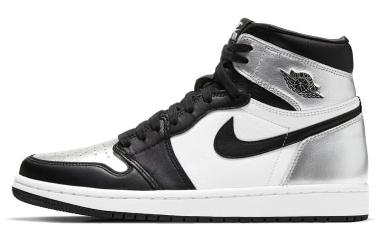 Jordan Air Jordan 1 high og retro \"silver toe\" black silver toe high top retro basketball shoes women's liquid silver