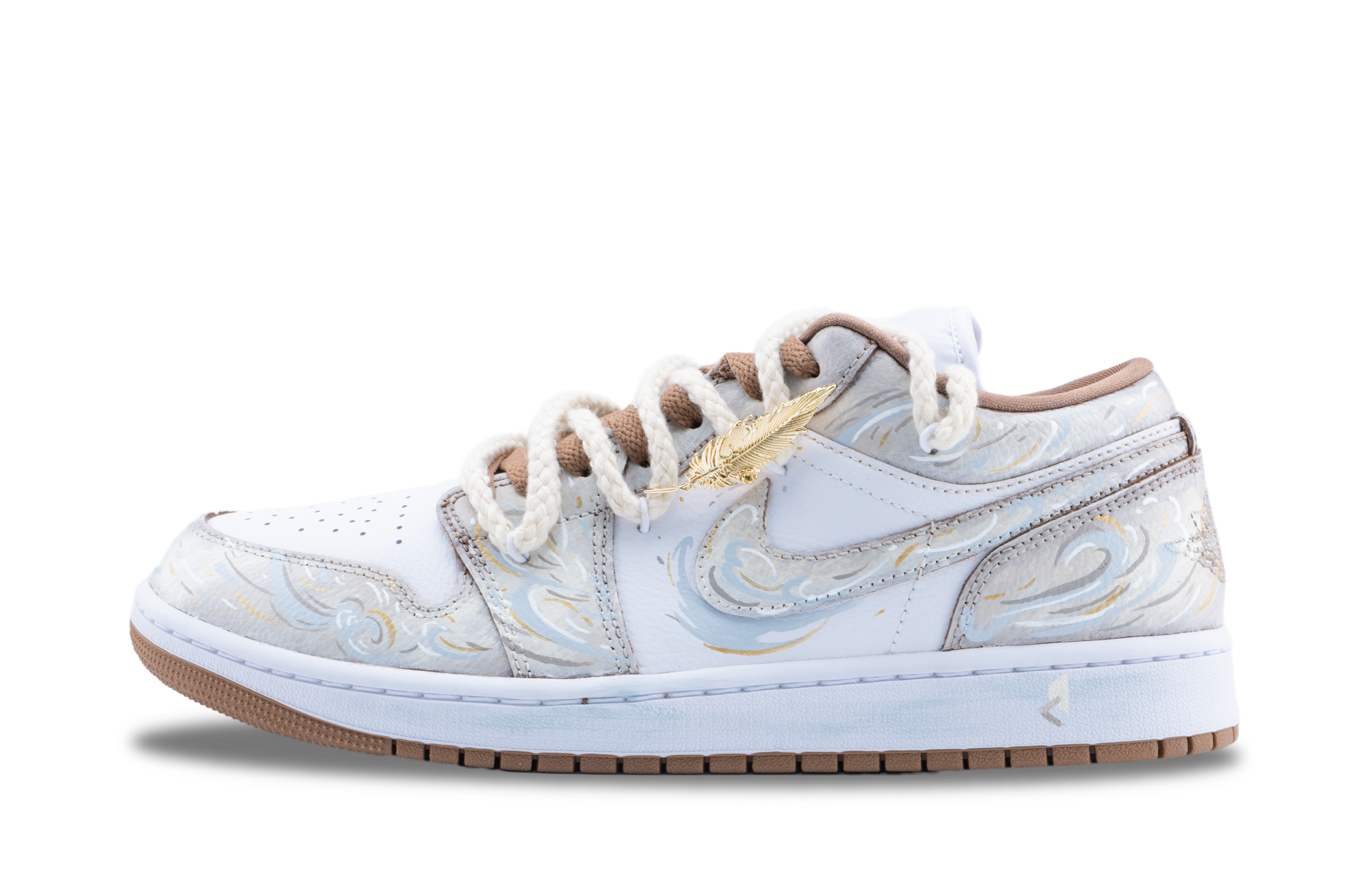 Jordan Air Jordan 1 Dunhuang Singing Sand Slip Resistant Abrasion Resistant Slip Resistant Abrasion Resistant Low top