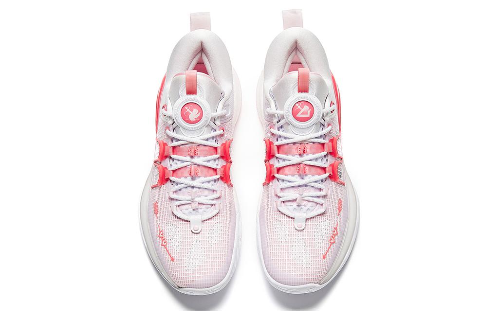 Anta Comfortable Slip Resistant, Abrasion Resistant, Lightweight Low top Basketball Shoes Men’s Pink White