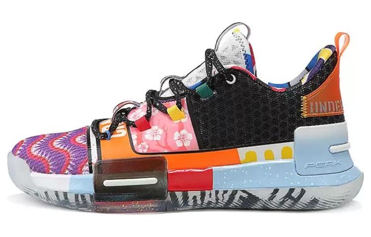 PEAK Flash Slip Resistant Abrasion Resistant Low top Basketball Shoes Men’s Pink Blue