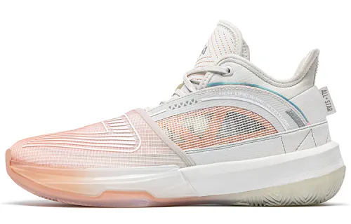 PEAK State Extremely Large Triangle 1.0 Basketball Shoes Men's Mid Top Milk Jade/Desert Pink