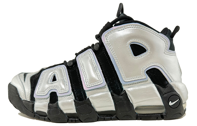 Nike Air More Uptempo Leather Cushioning Slip Resistant Abrasion Resistant Coverage Mid top Covered Basketball Shoes GS