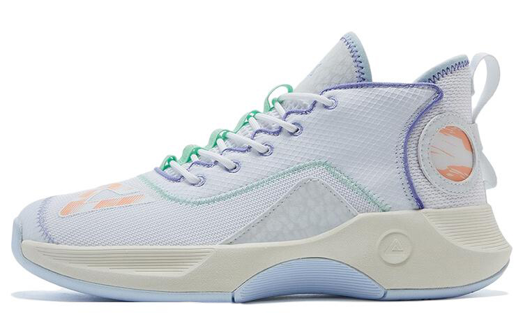 PEAK Cushioning Slip Resistant Mid top Basketball Shoes Men’s White