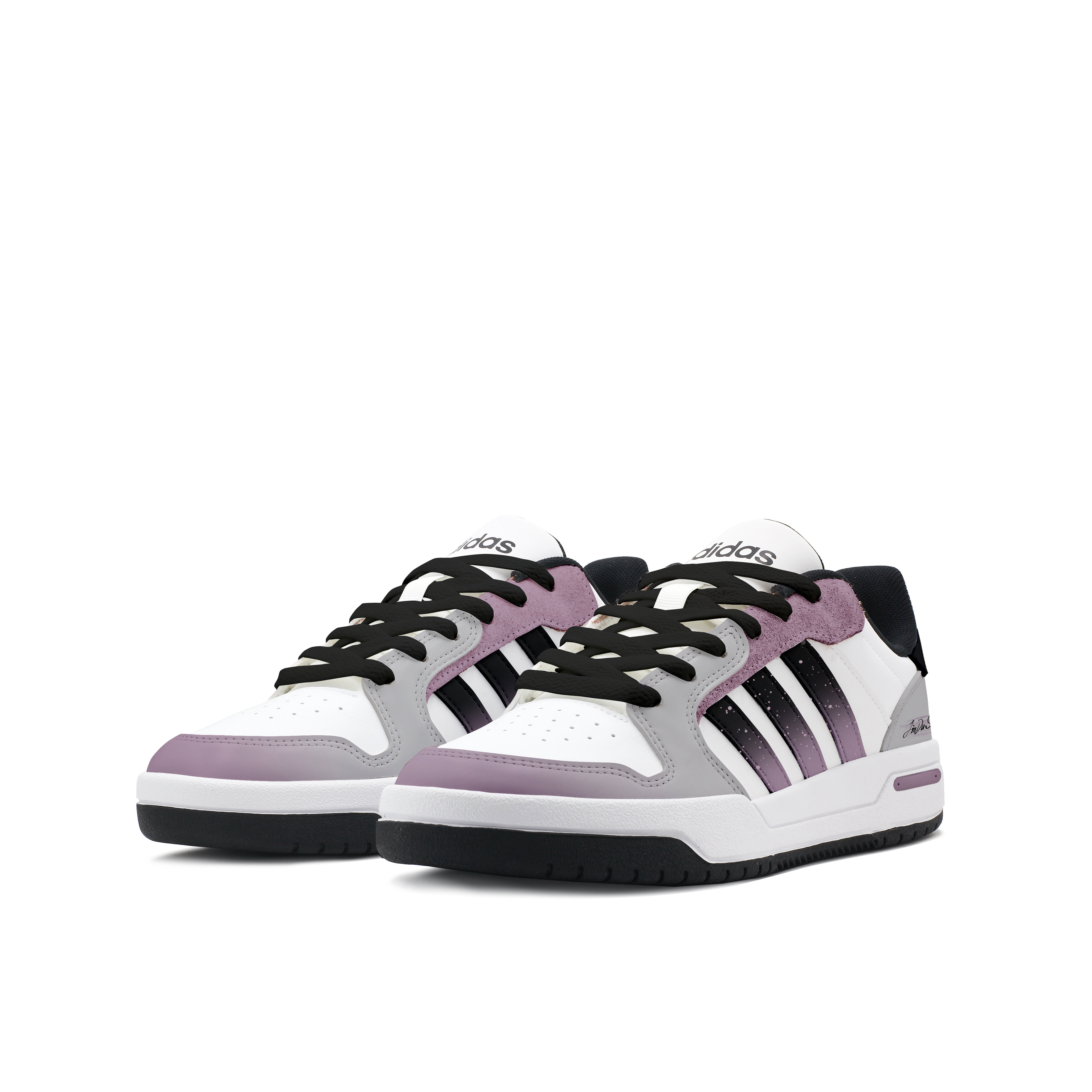 Adidas Neo Entrap Abrasion Resistant Abrasion Resistant Low top Vintage Basketball Shoes Unisex White Purple