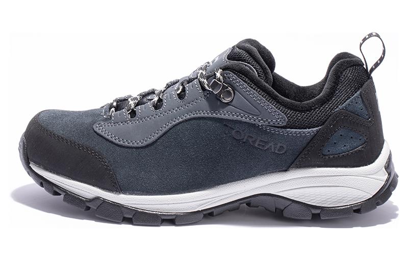 TOREAD Leather Fleece lined Slip Resistant Abrasion Resistant Low top Outdoor Shoes Women’s Black Gray