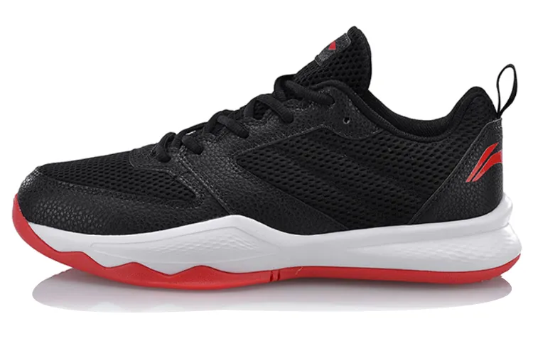 Li Ning Abrasion Resistant Cushioning Low top Basketball Shoes Men's Black Red