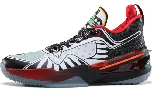 PEAK Flash 3 Cushioning Anti-Slip Wear-Resistant Coverage Support Rebound Mid-Top Taichi Basketball Shoes Black White
