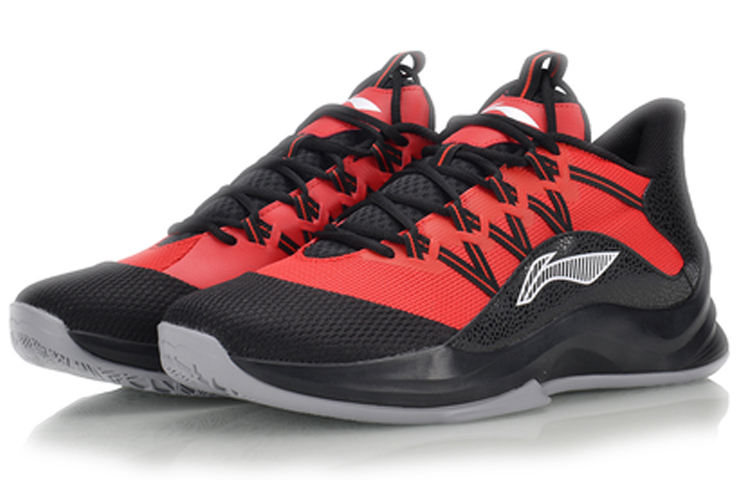 Li Ning Star Speed Rebound Cushioning Lightweight Slip Resistant Low top Basketball Shoes Men’s Vermilion