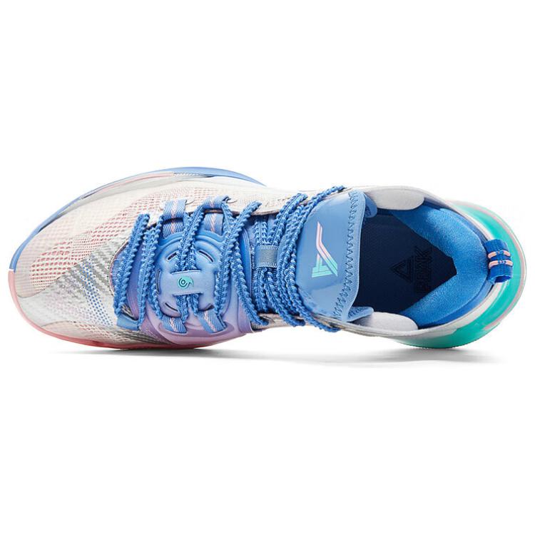 PEAK Taichi Flash 6 Cushioning Abrasion Resistant Rebound Low top Basketball Shoes Men’s White Blue