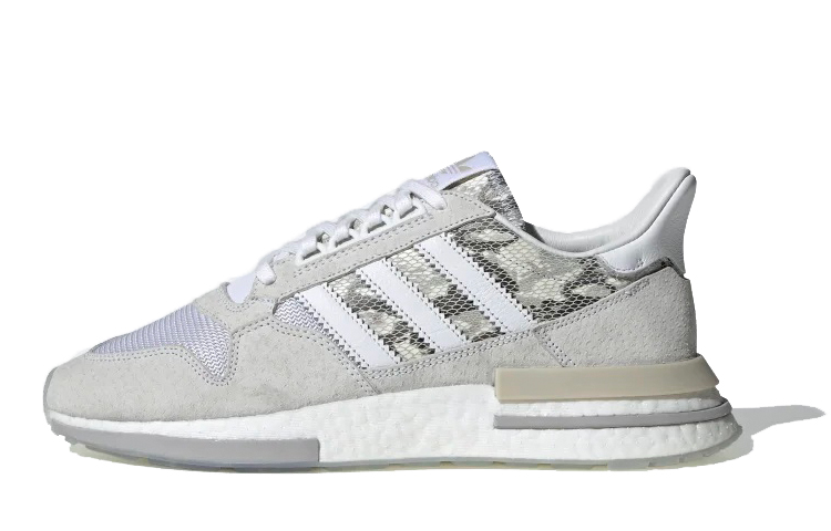 Adidas originals ZX 500 RM BOOST stitching snake print sports versatile non-slip lightweight low-top retro basketball shoes men's brown