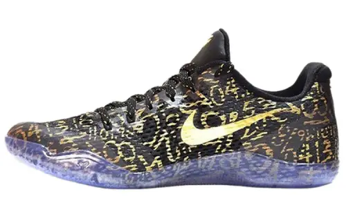 Nike Kobe 11 Non slip Lightweight Low top Basketball Shoes Men's Black Gold
