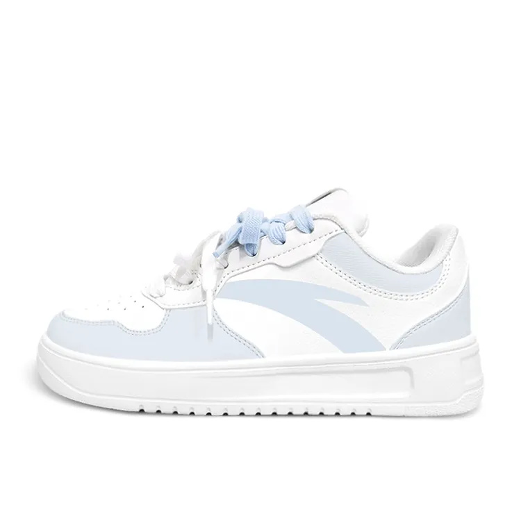 Anta Easy Synthetic Leather Slip Resistant, Abrasion Resistant, Breathable Low top Skateboard Shoes Women's Blue