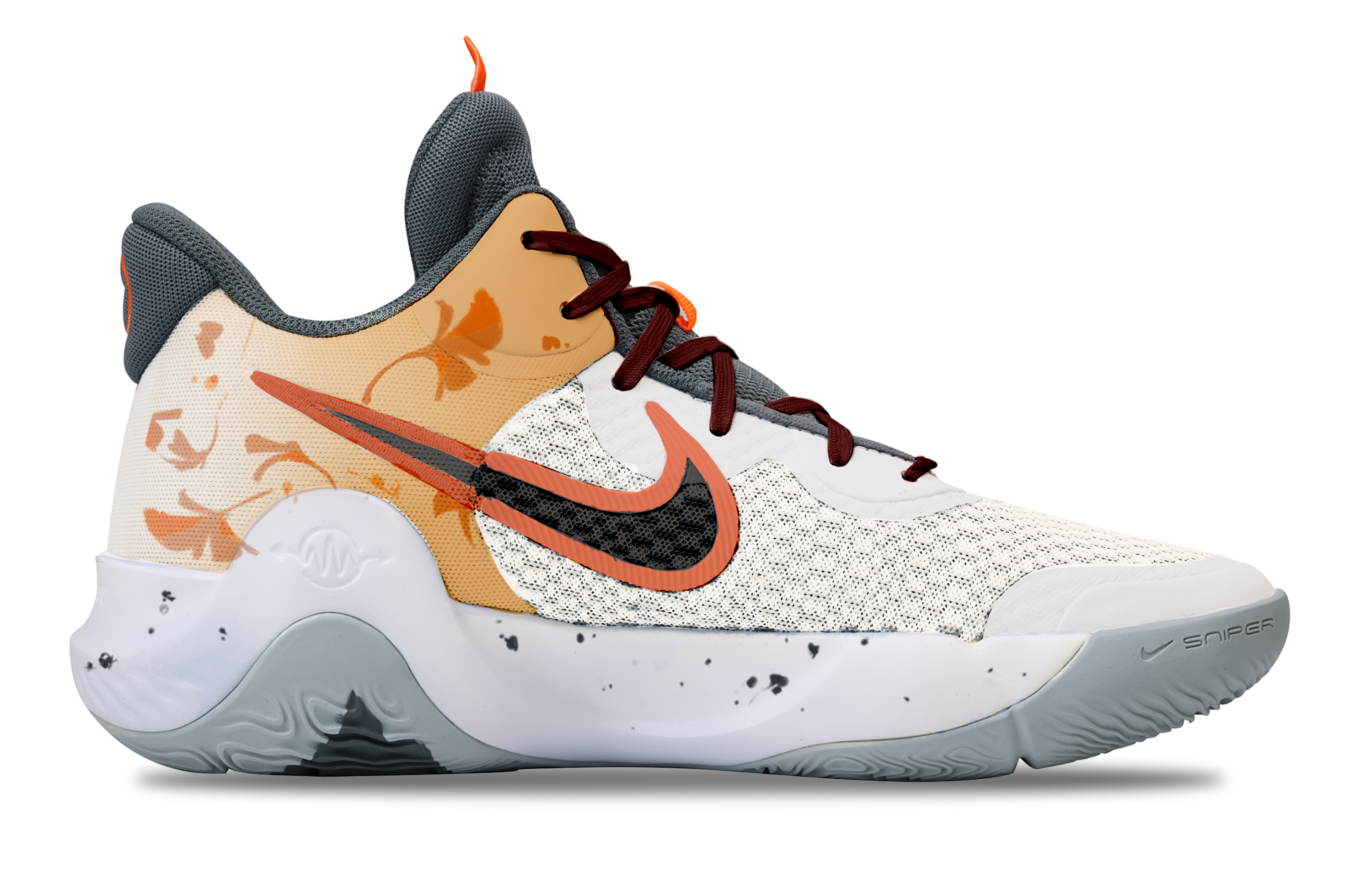 Nike KD Trey 5 IX Autumn Pink Box Fabric Slip Resistant Abrasion Resistant Mid top Basketball Shoes Unisex Orange White