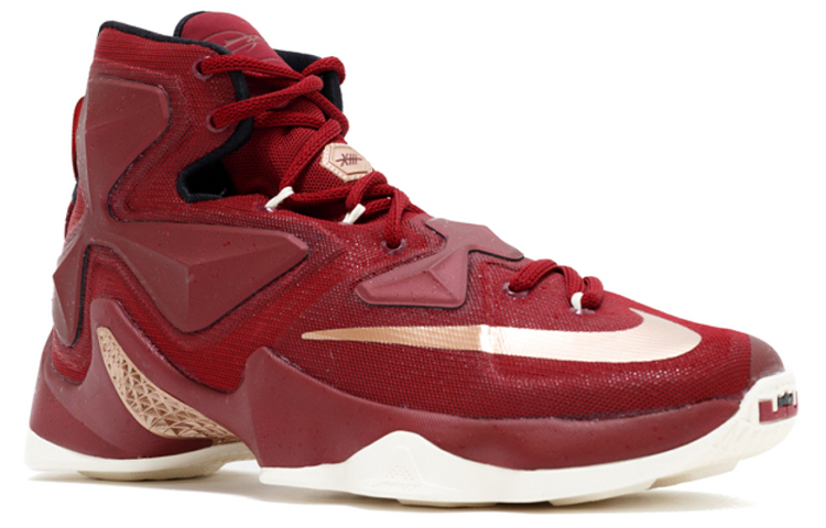 Мужские кроссовки Nike Lebron 13 Bronze (красно-бронзовые) — 团队红/金属红铜/黑 — фото 2