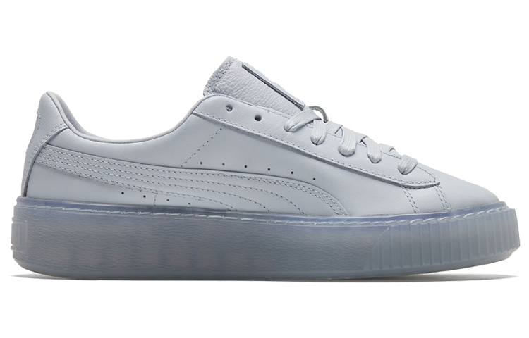 Женские кеды PUMA Basket Platform Core (светло-синий / серебристый) — фото 2