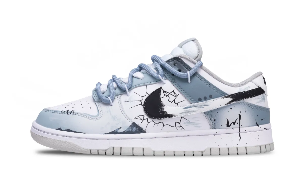 Nike Dunk Kawa Slip Resistant Slip Resistant Low top Skateboard Shoes Men's White Blue