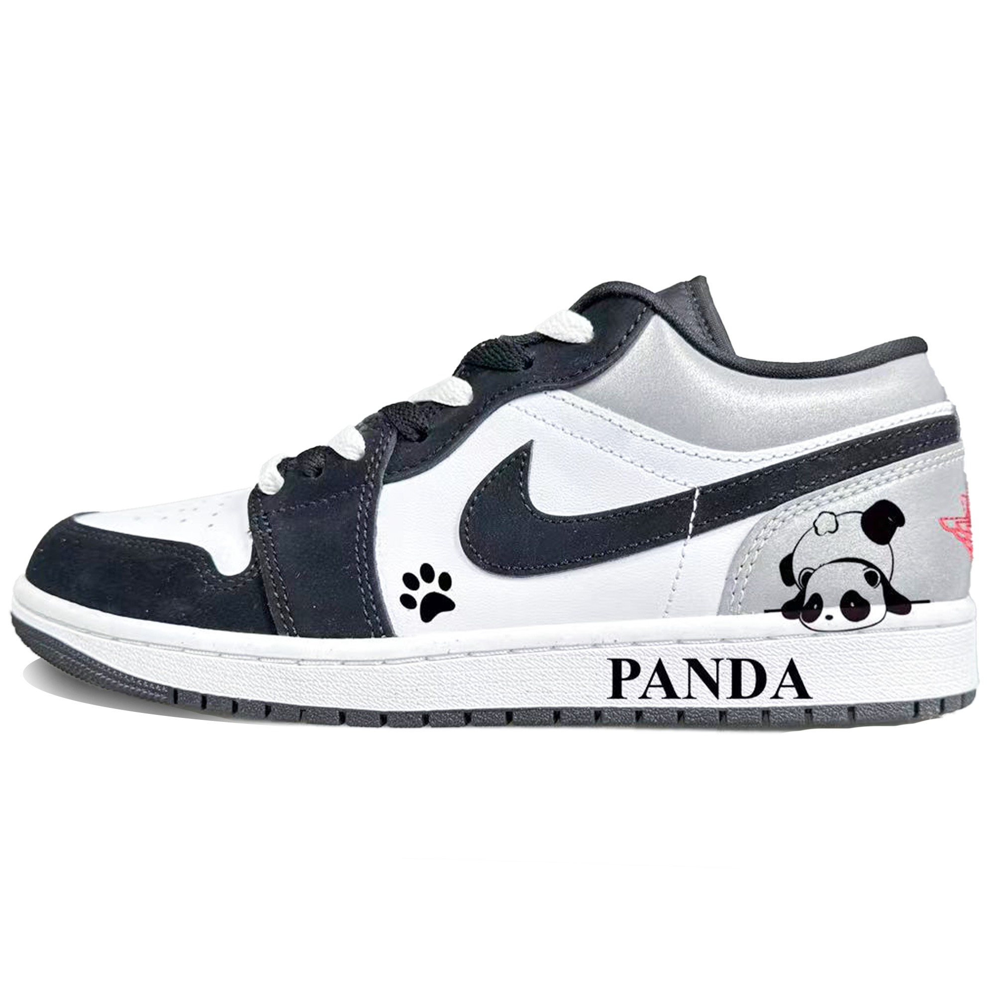 Jordan Air Jordan 1 Slip Resistant Abrasion Resistant Low top Vintage Basketball Shoes Men’s Black White