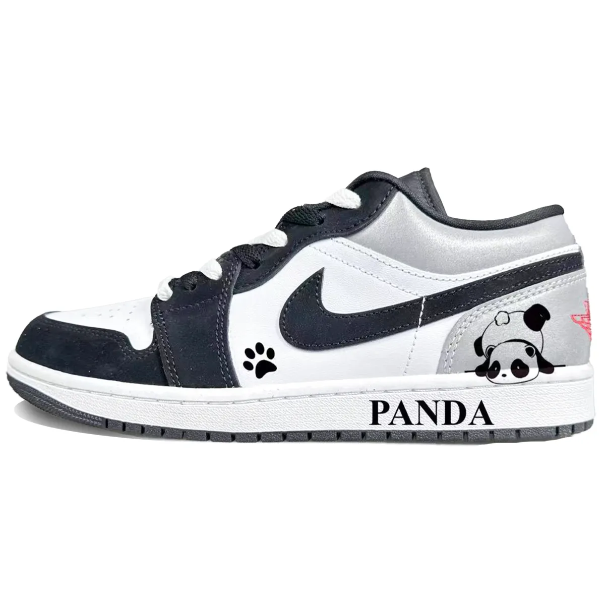 Jordan Air Jordan 1 Slip Resistant Abrasion Resistant Low top Vintage Basketball Shoes Men's Black White