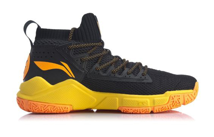 Li Ning Wade Fission 5 Cushioning Slip Resistant Cushioning Slip Resistant Low top Basketball Shoes Men’s Black Yellow
