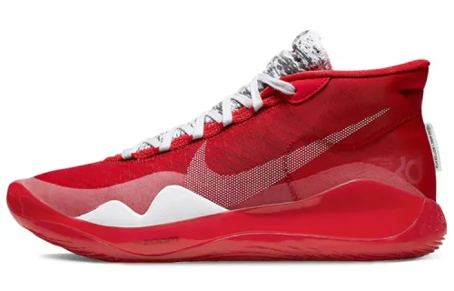 Nike KD 12 Durant 12 Fashionable and Versatile Shock Absorbing Support Mid-top Practical Basketball Shoes Men and Women Same Style Big Red