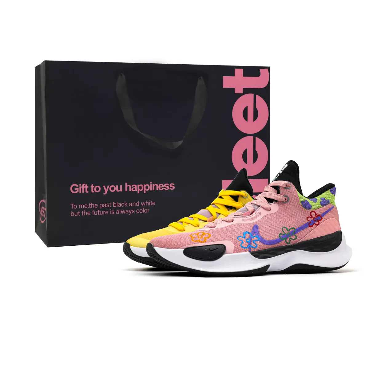 Nike Renew Elevate 3 Heartbeat Moment Low top Basketball Shoes Men's Yellow Pink