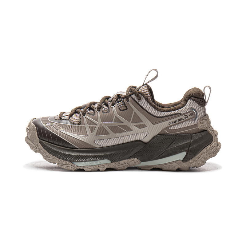 Li Ning Outdoor CF Tracing, Yijie 2.0 Textile, TPU Low top Hiking Shoes Unisex Brown