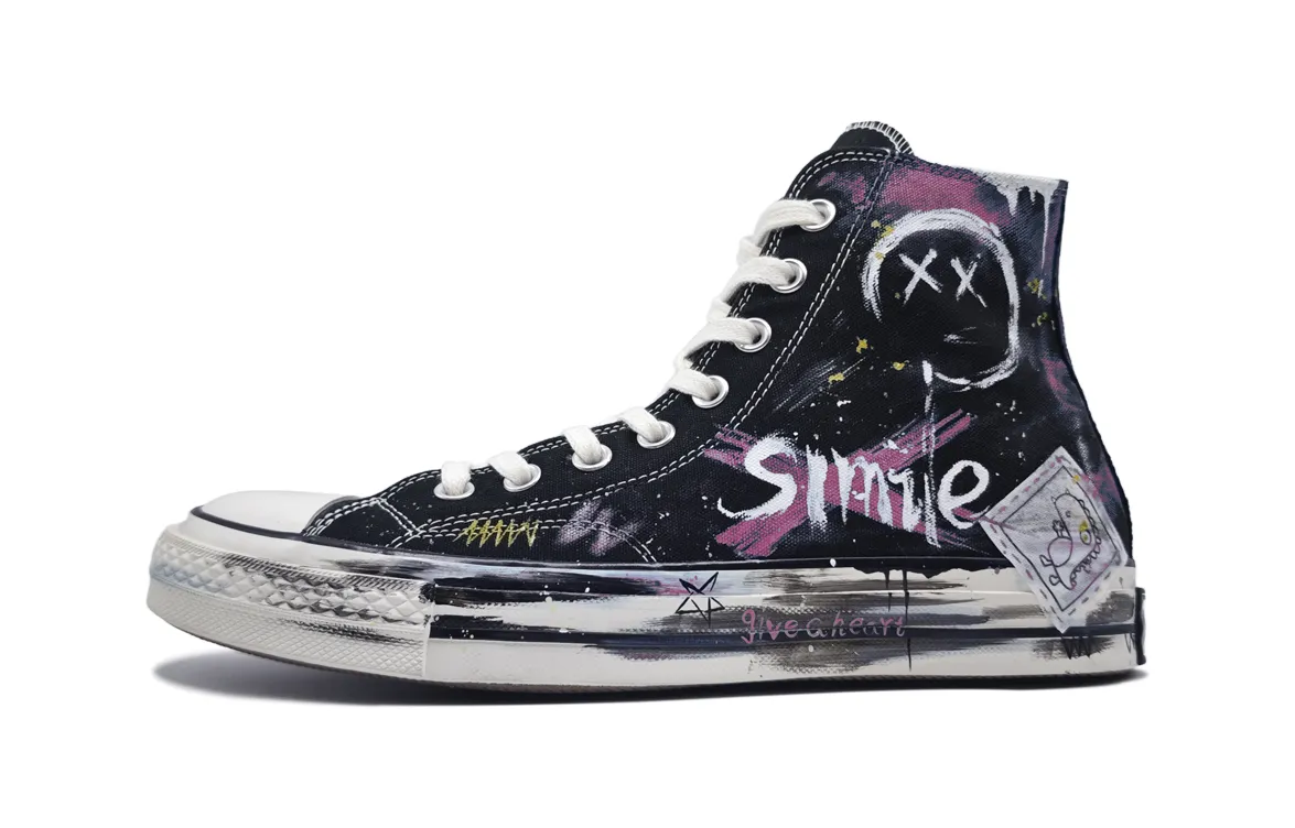 Converse Chuck 70 Canvas Shoes Unisex High-top Black/Purple