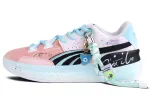 PUMA Clyde Hardwood Team Slip Resistant Abrasion Resistant Low top Performance Basketball Shoes Unisex Purple Pink