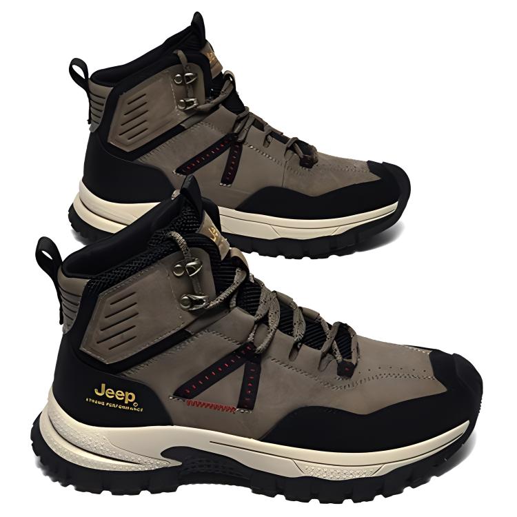 Jeep Abrasion Resistant High top Hiking Shoes Men’s Dark Brown