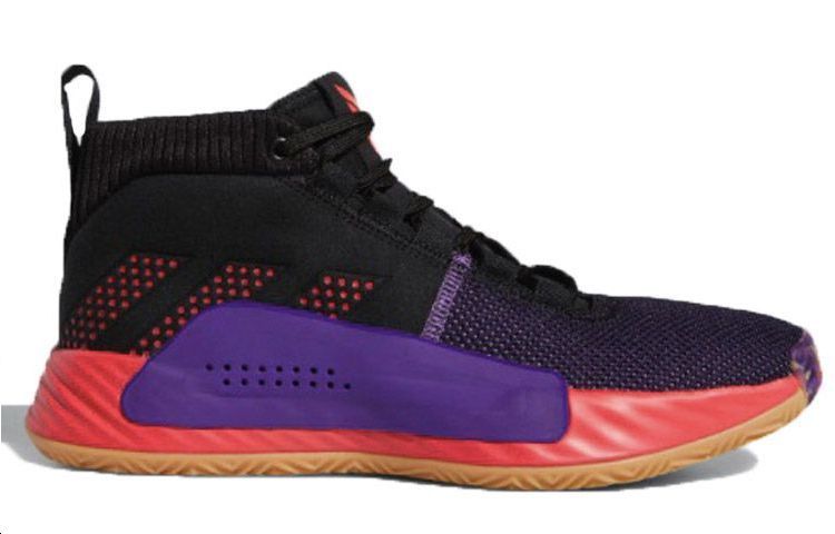Мужские кроссовки adidas Dame 5 (фиолетово-красные) — Фиолетовый / красный — фото 2