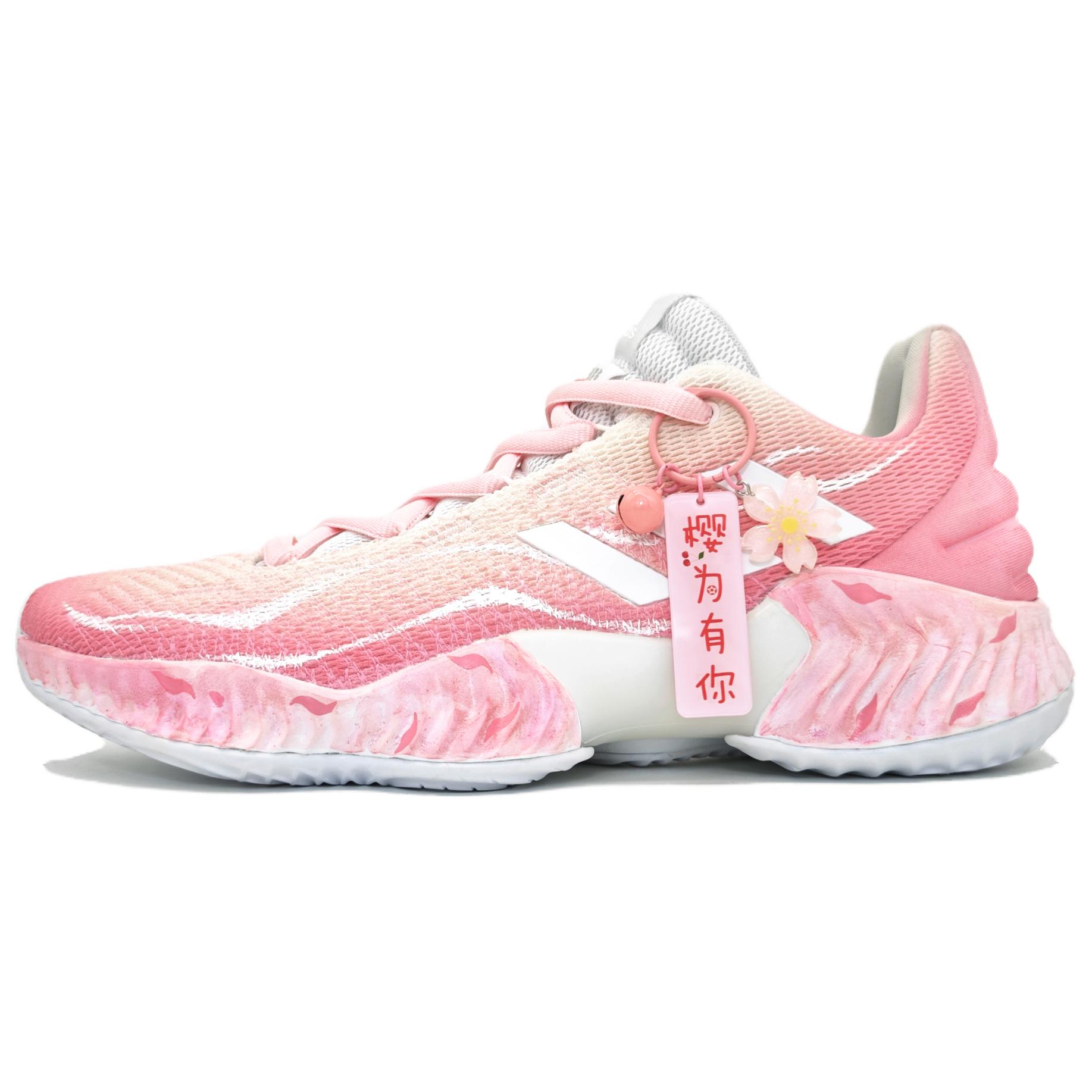Adidas Pro Bounce 2018 Basketball Shoes Men's Low Top Pink