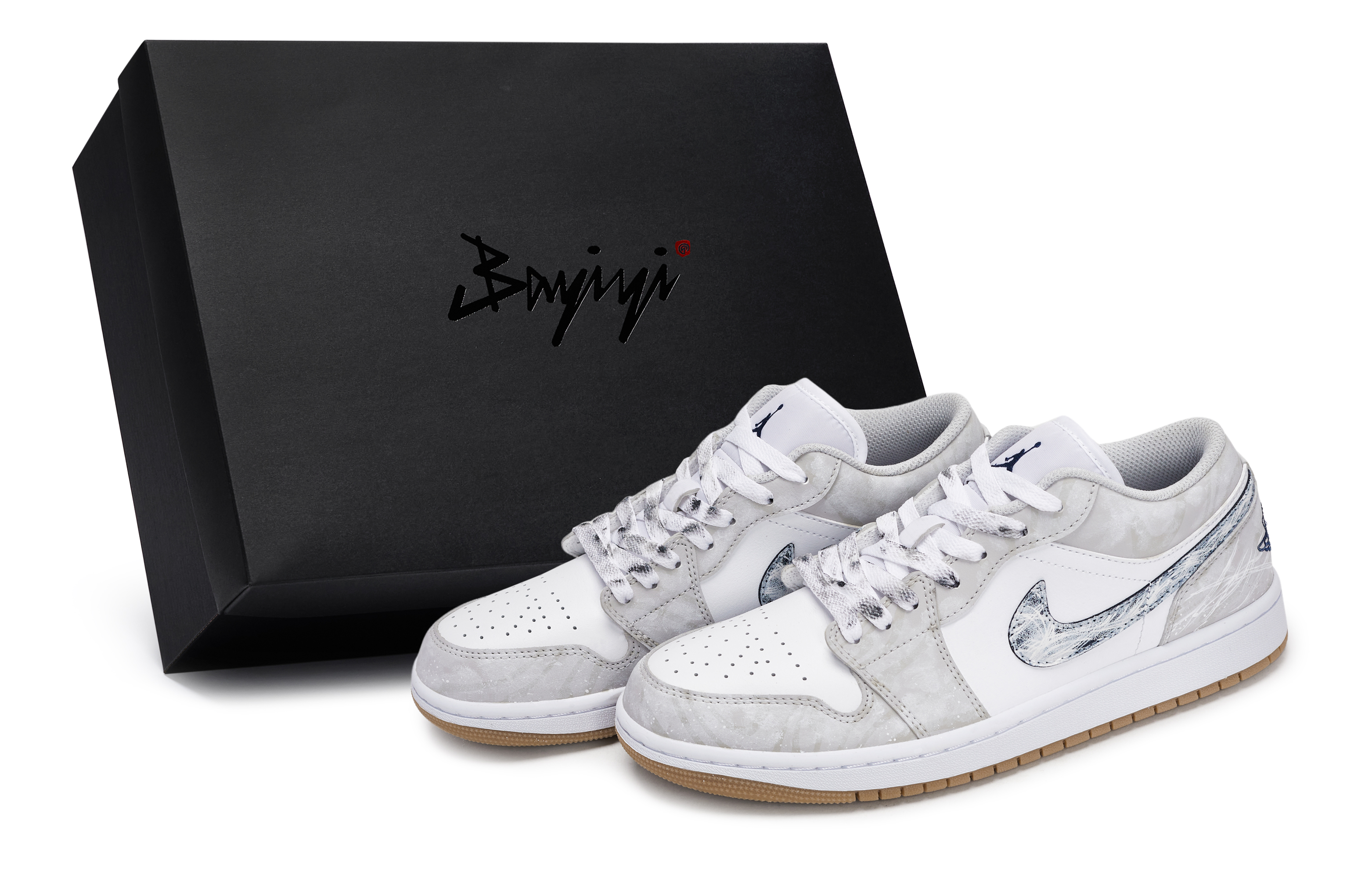 Jordan Air Jordan 1 Abrasion Resistant Low top Vintage Basketball Shoes Men’s Gray White Brown