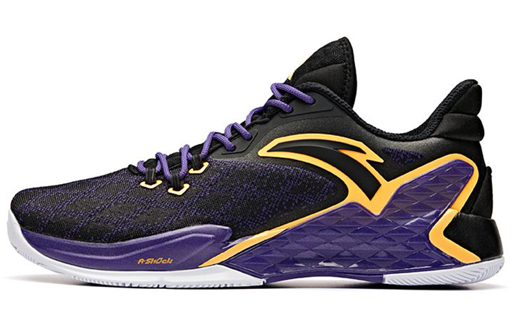 Anta Rajon Rondo Slip Resistant, Abrasion Resistant, Breathable Low top Basketball Shoes Men’s Black Purple
