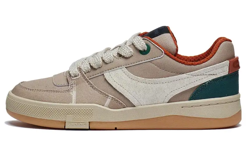 Li Ning Thermal Slip Resistant Low top Skateboard Shoes Women's Brown