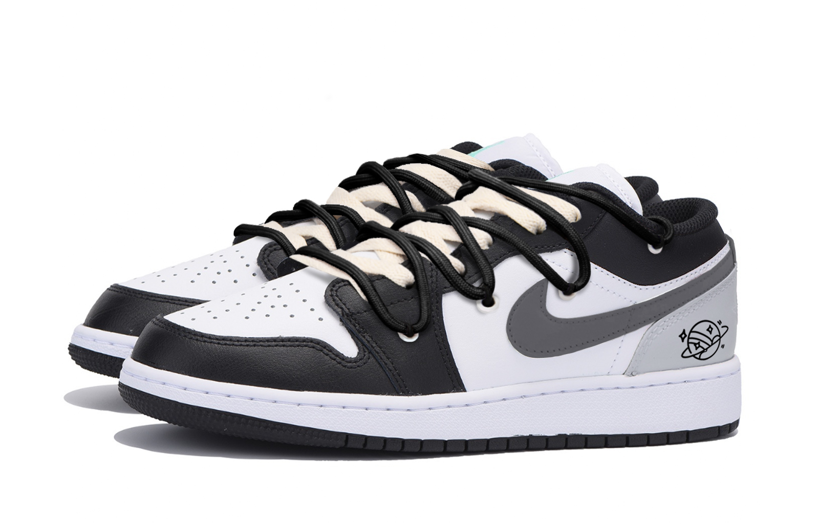 Jordan Air Jordan 1 Slip Resistant Abrasion Resistant Low top Vintage Basketball Shoes Men’s Dark Gray