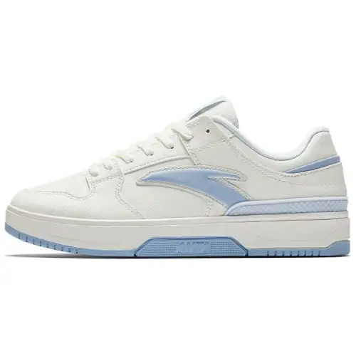 Anta Classic Slip Resistant Abrasion Resistant Low top Skateboard Shoes Women's White Blue