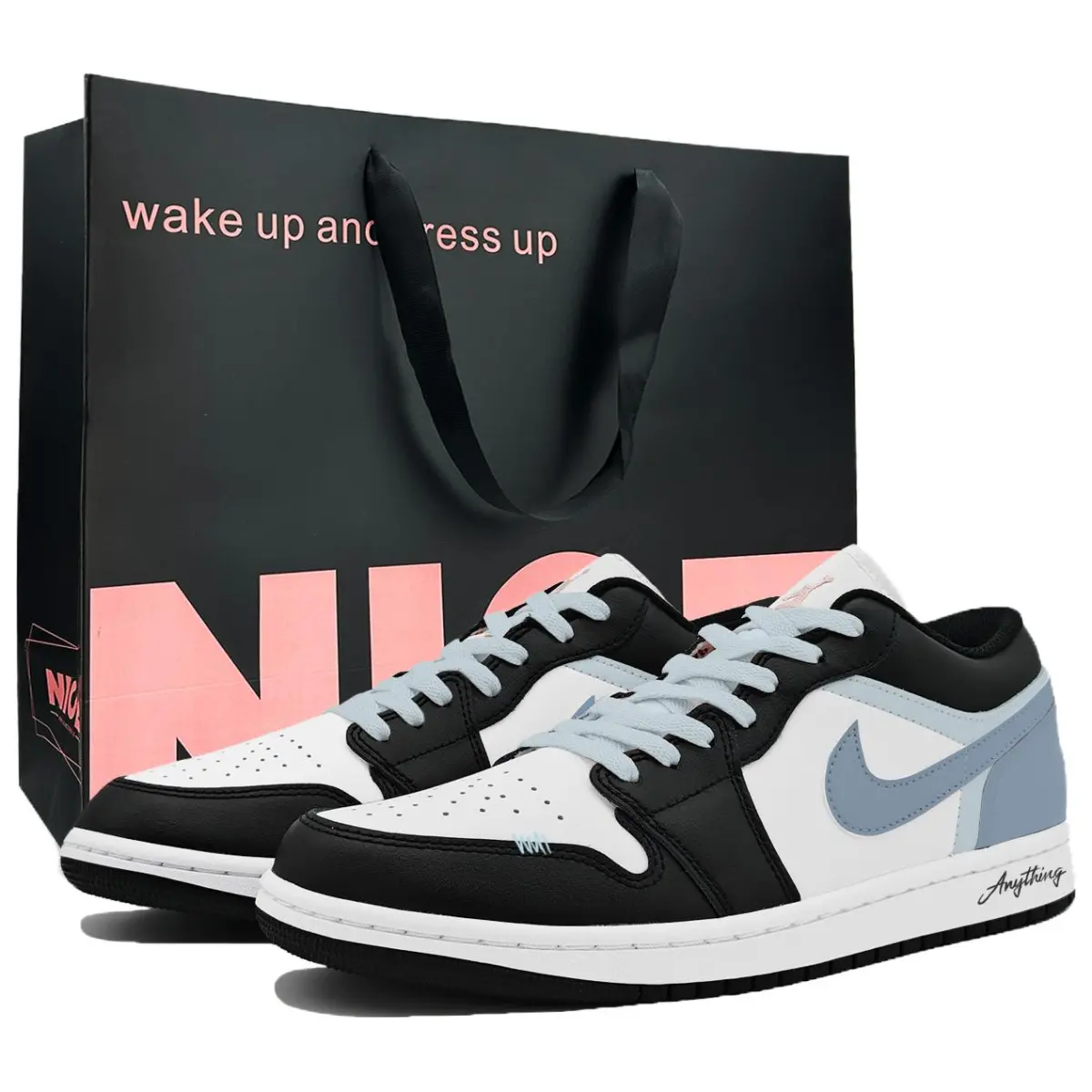 Jordan Air Jordan 1 Shopping Bag Abrasion Resistant Abrasion Resistant Low top Vintage Basketball Shoes Unisex