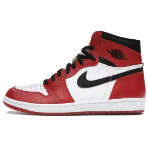 Jordan 1 Abrasion Resistant High top Vintage Basketball Shoes Unisex Red White Black