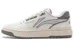 Li Ning Rookie Comfortable Cushioning Lightweight Low top Vintage Basketball Shoes Unisex White Gray