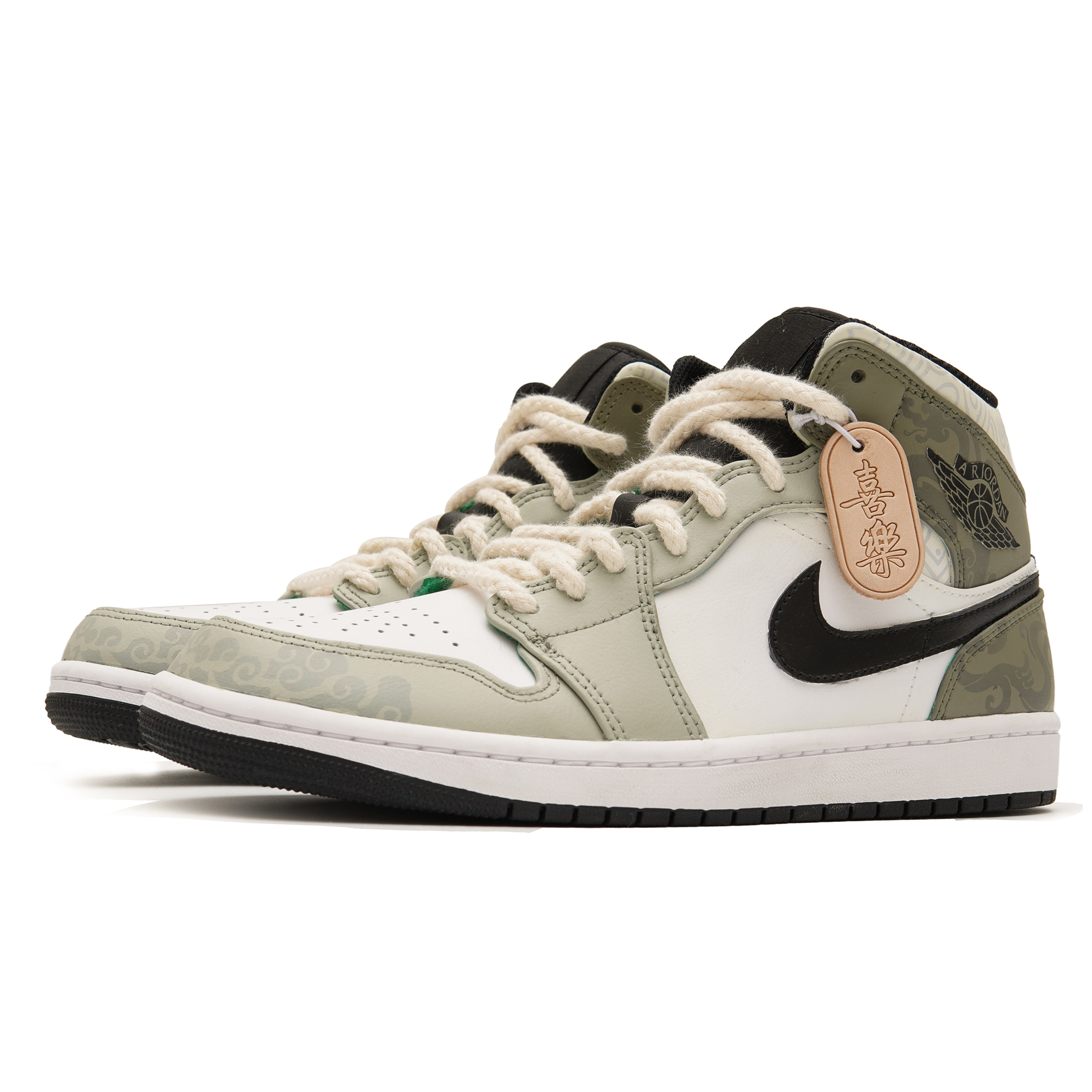 Jordan Air Jordan 1 Mid top Vintage Basketball Shoes Men’s White Coffee