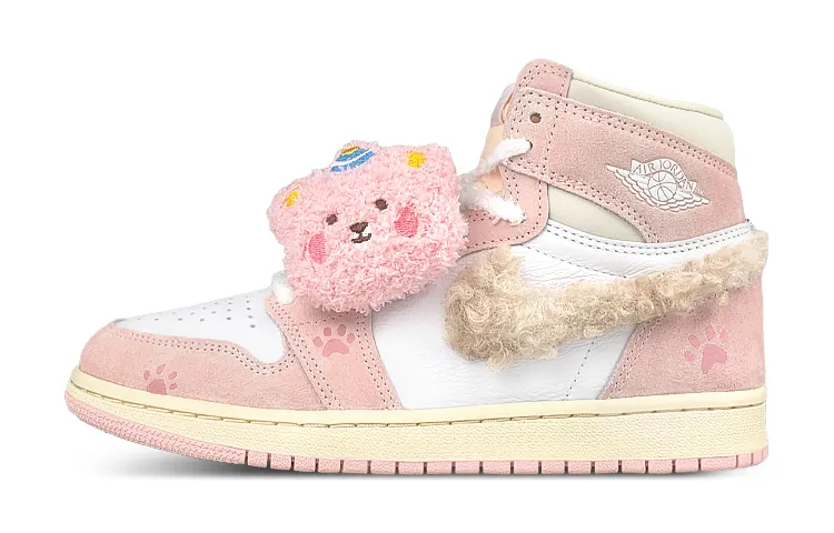 Jordan Air Jordan 1 High top Vintage Basketball Shoes Women's White Pink