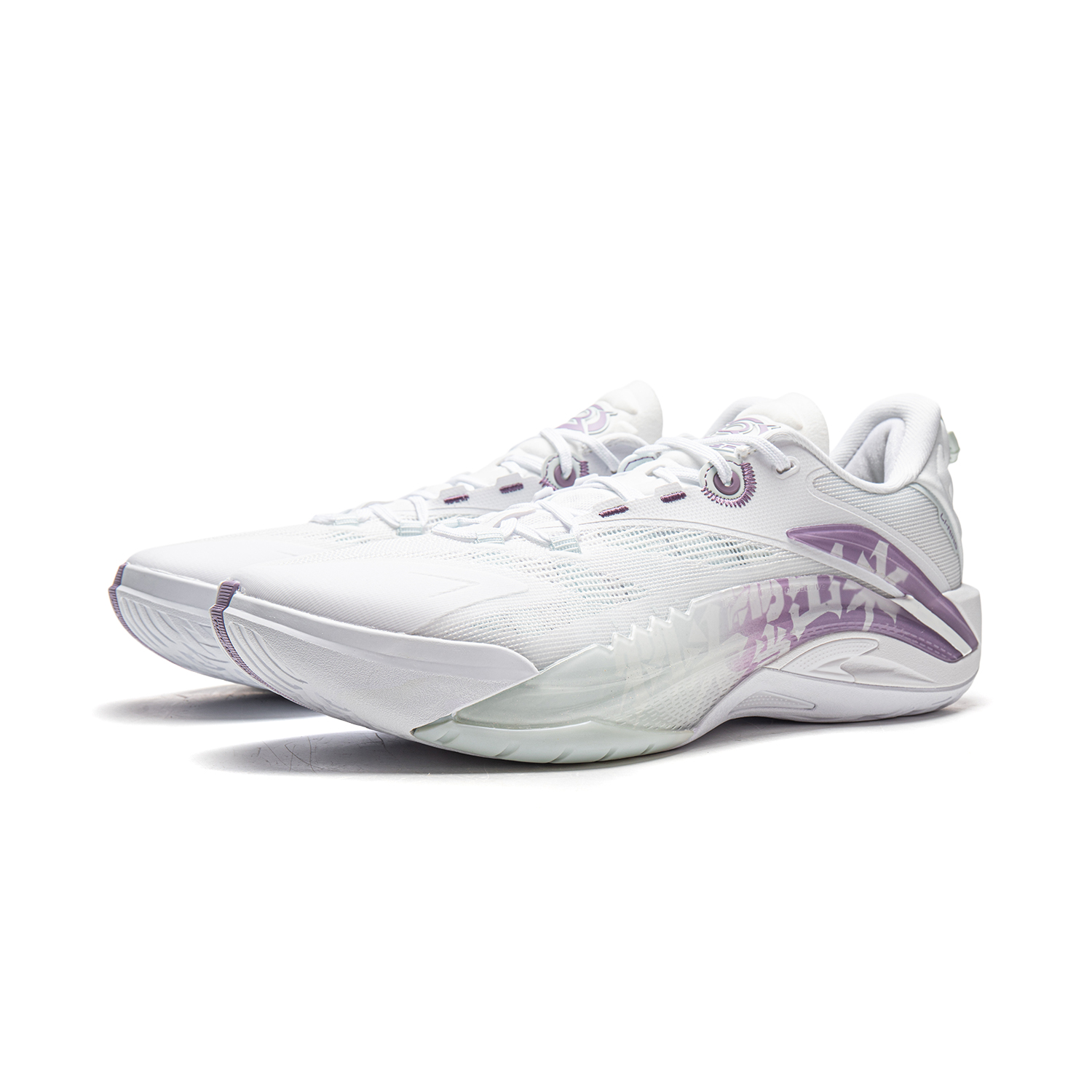 Li Ning Abrasion Resistant Rebound Grip Low top Basketball Shoes Men’s White Purple