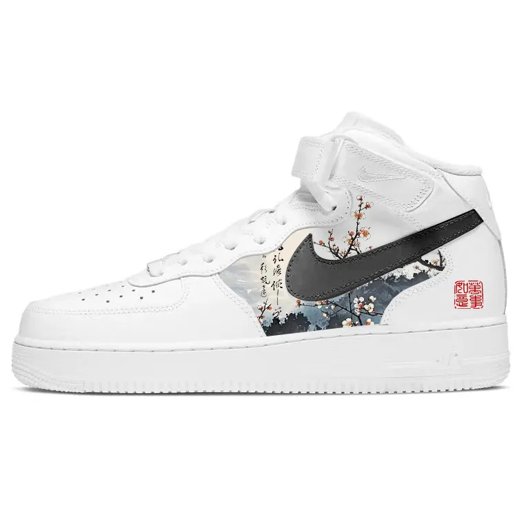 Nike Air Force 1 Slip Resistant, Abrasion Resistant, Lightweight Mid top Skateboard Shoes Men's White