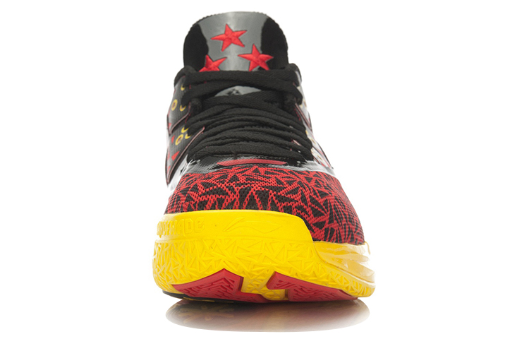 Li Ning WOW 4 Basketball Shoes Unisex Mid Top Red/Black/Yellow