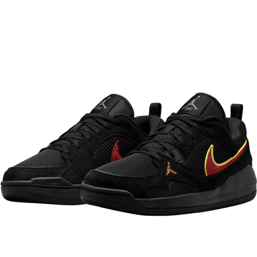 Jordan Air Jordan 1 Vintage Basketball Shoes Unisex Low Top Black Red Yellow