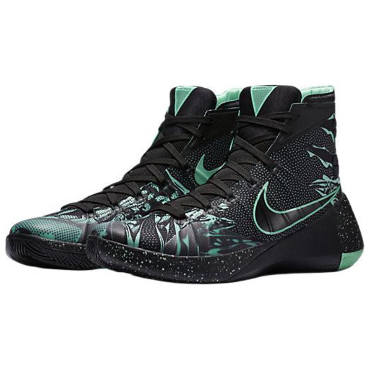 Мужские кроссовки Nike Hyperdunk 2015 PRM EP (черно-зеленые) — Чёрныйзелёный — фото 2