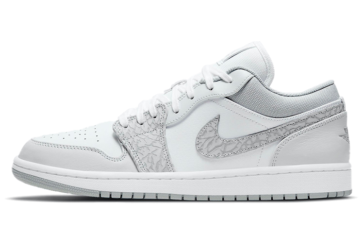 Кроссовки Jordan Air Jordan 1 Low Prm Elephant Print (бело-серые)