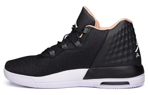 Jordan Academy Rubber Cushioning Slip Resistant Abrasion Resistant Mid top Basketball Shoes Men's Black