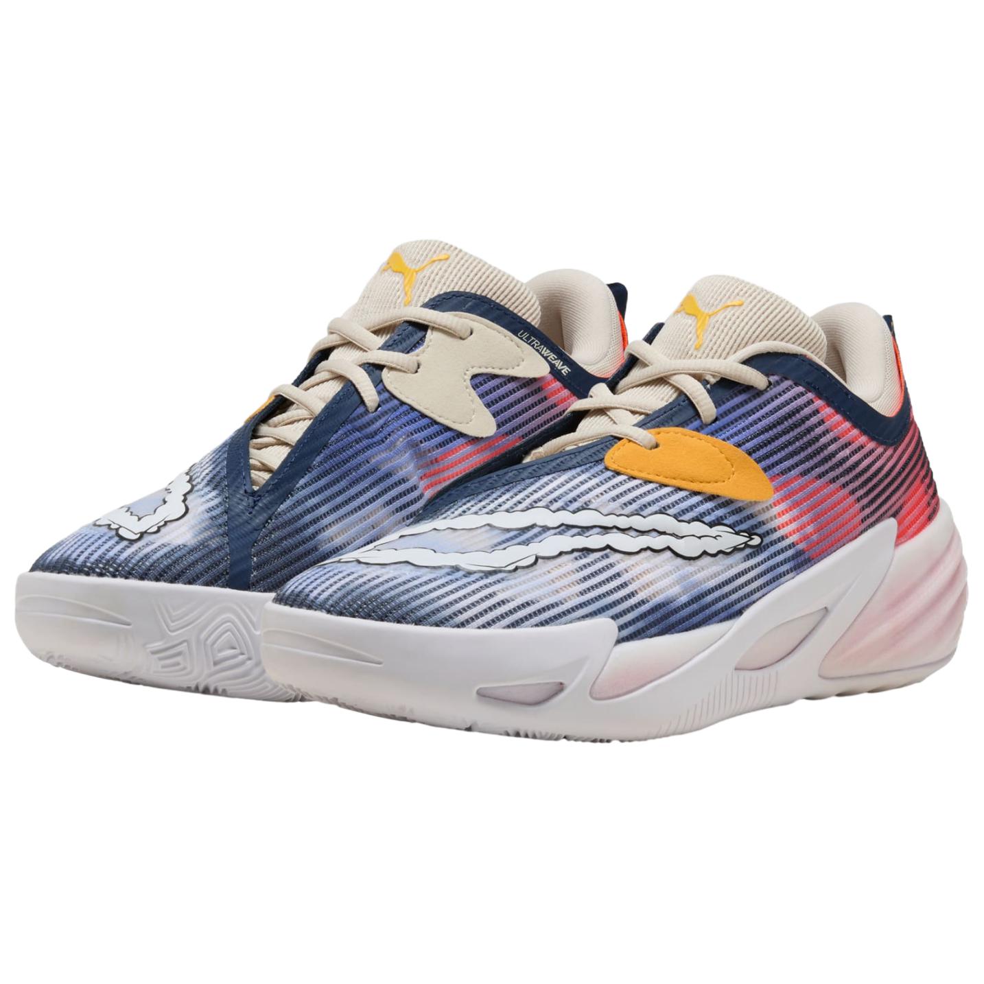 PUMA All Pro Nitro Basketball Shoes Unisex Blue Red