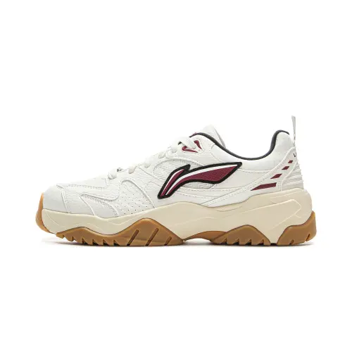 Li Ning Tianji 3 Slip Resistant Cushioning Abrasion Resistant Lightweight Low top Skateboard Shoes Men's White Red